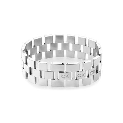 Armband CALVIN KLEIN "Schmuck Edelstahl Armschmuck Gliederkette", silber (edelstahlfarben), Armbänder, Damen, 18,5cm, Edelstahl, Armband