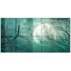 WANDUHR aus Glas 60x30 cm - Mond
