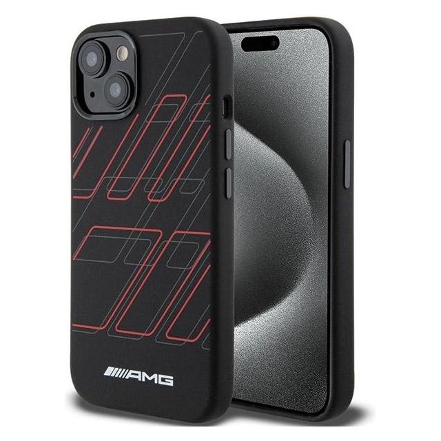 Mercedes AMG AMHMP15S23SSPK iPhone 15 / 14 / 13 6.1" czarny/black hardcase Silicone Large Rhombuses Pattern M (Apple iPhone 13, Apple iPhone 14, Apple iPhone 15) (1545061072)