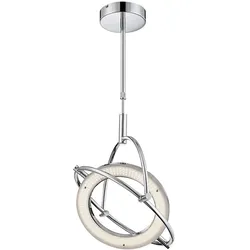 LED Hängelampe Pendelleuchte Esstischlampe Designleuchte chrom Wohnzimmerlampe, Ring beweglich, 24W 1800lm neutralweiß, LxH 43,5x96 cm