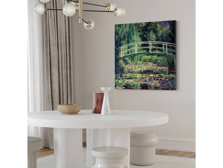 Toile L'étang aux nénuphars Feutre Vert/Vert 40 x 40cm