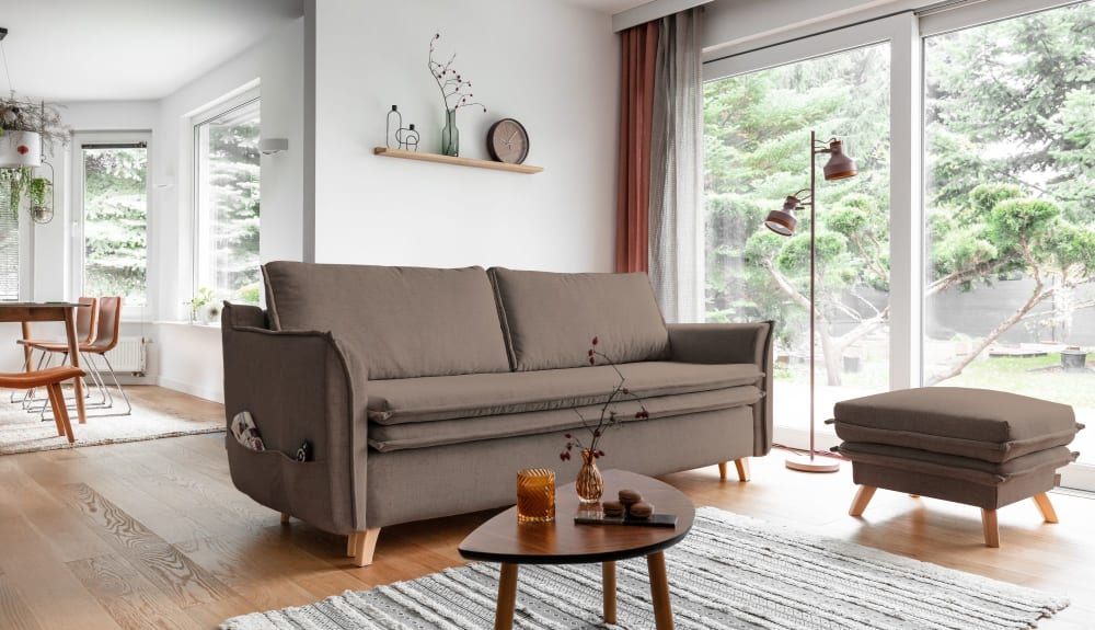 MIUFORM Canapé convertible slim, caffe latte Marron 90x85x225cm
