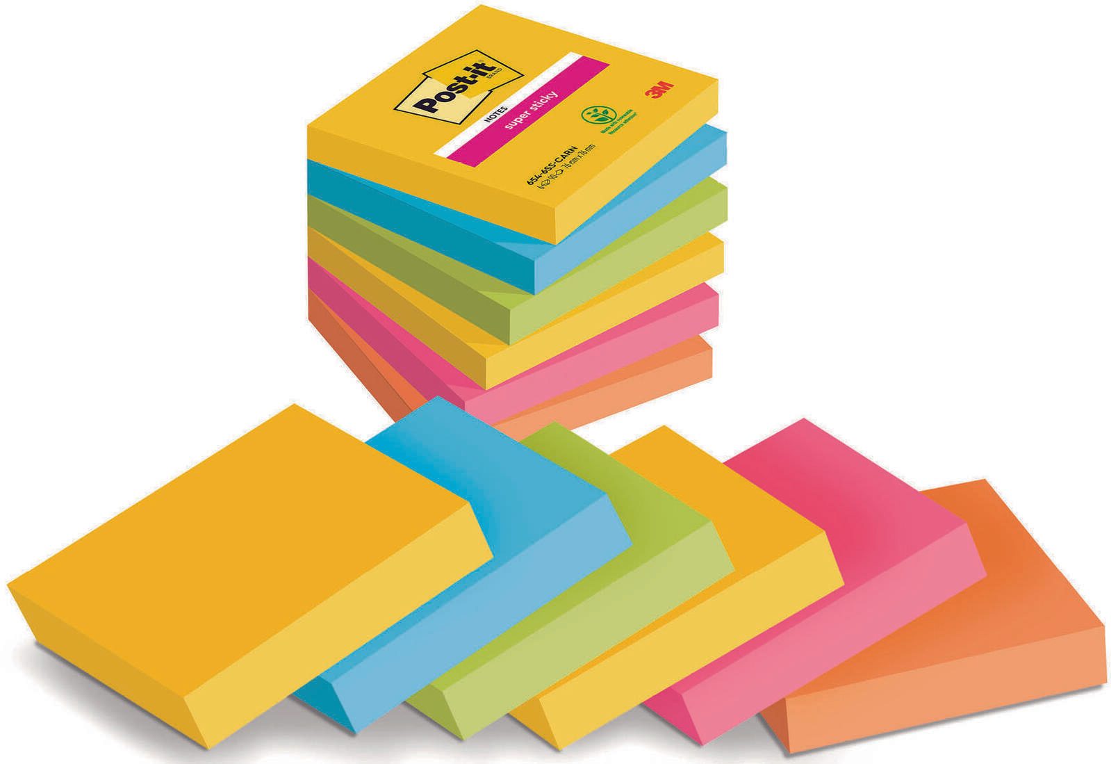 Post-it® Super Sticky Rio de Janeiro Haftnotizen 7,6 x 7,6 cm 7100265522