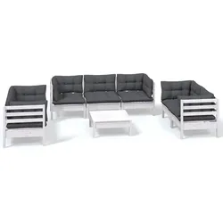 vidaXL 8-tlg. Garten-Lounge-Set mit Kissen Kiefer Massivholz