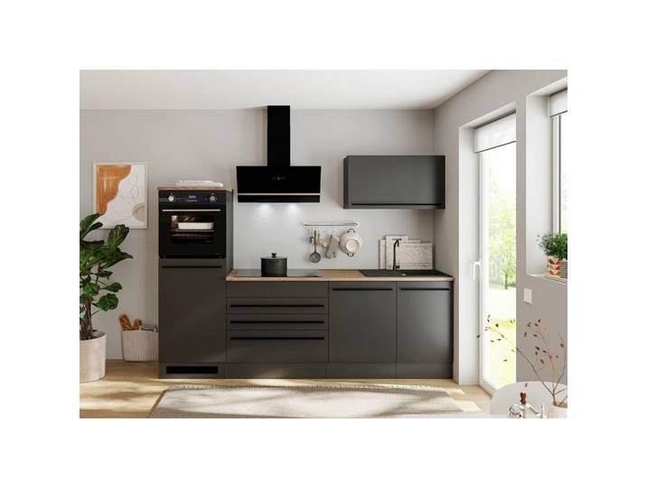 P & B Küchenleerblock, Schwarz, 3 Schublade(n) Schubladen, nur wie online abgebildet bestellbar, 260 cm, Küchen, Küchenzeilen & Küchenblöcke, Küchenzeilen ohne Geräte