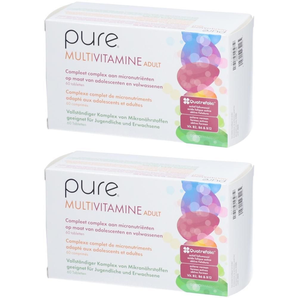 Pure Multivitamine Adult x2 2x60 St Tabletten