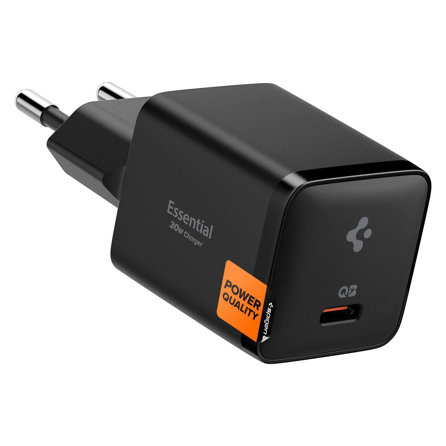 Spigen Essential 30W Wall Charger EE301EU, all black (30 W, 1 Port) (ACH09493)