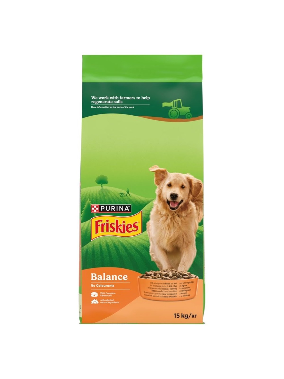 PURINA NESTLE Friskies Balance Huhn mit Rind und Gemüse - Trockenfutter für Hunde - 15kg