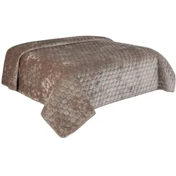 Unique Living  Bettüberwurf Peggy 220x220cm Taupe