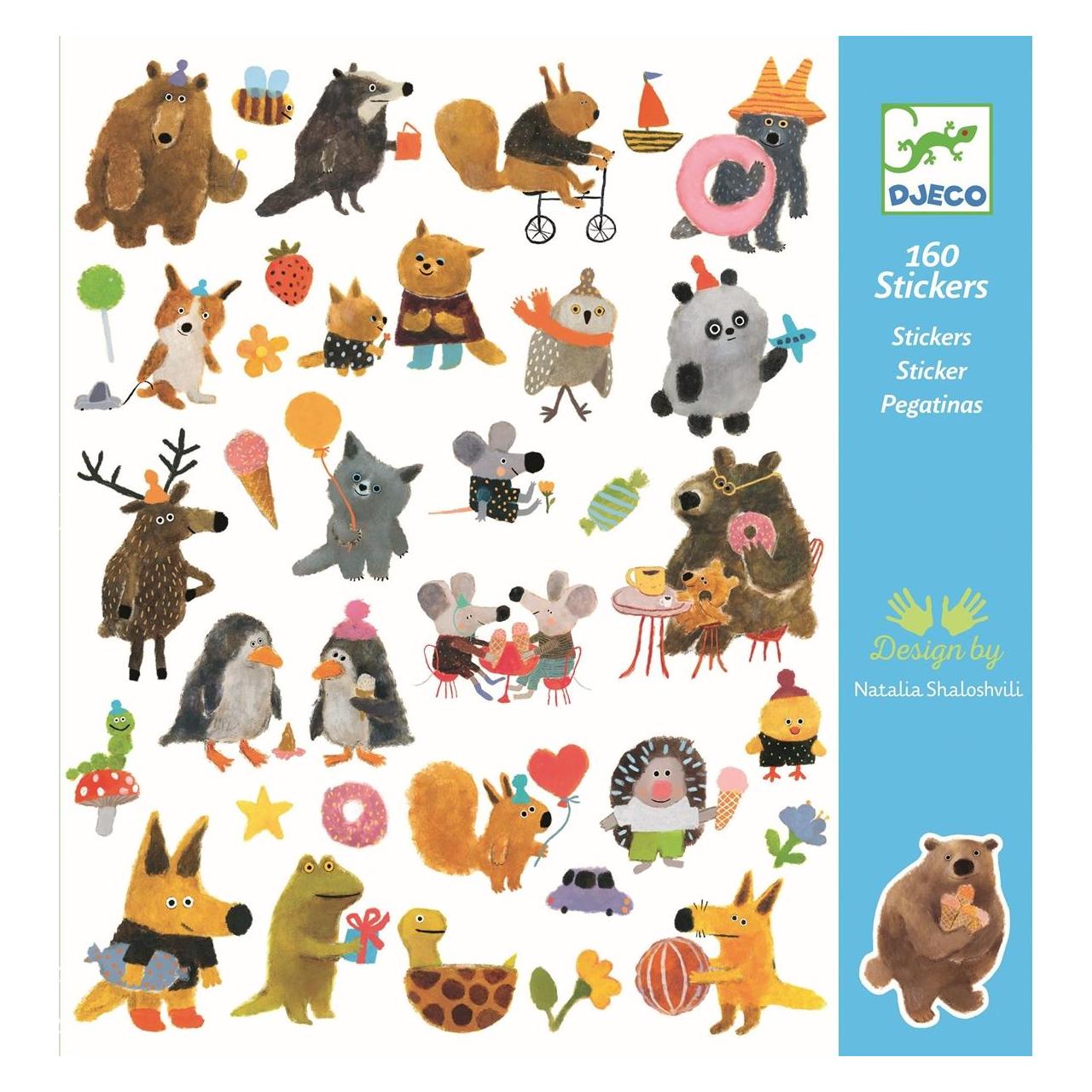 Djeco Sticker Flauschige Freunde (160 Sticker) (DJ09317)