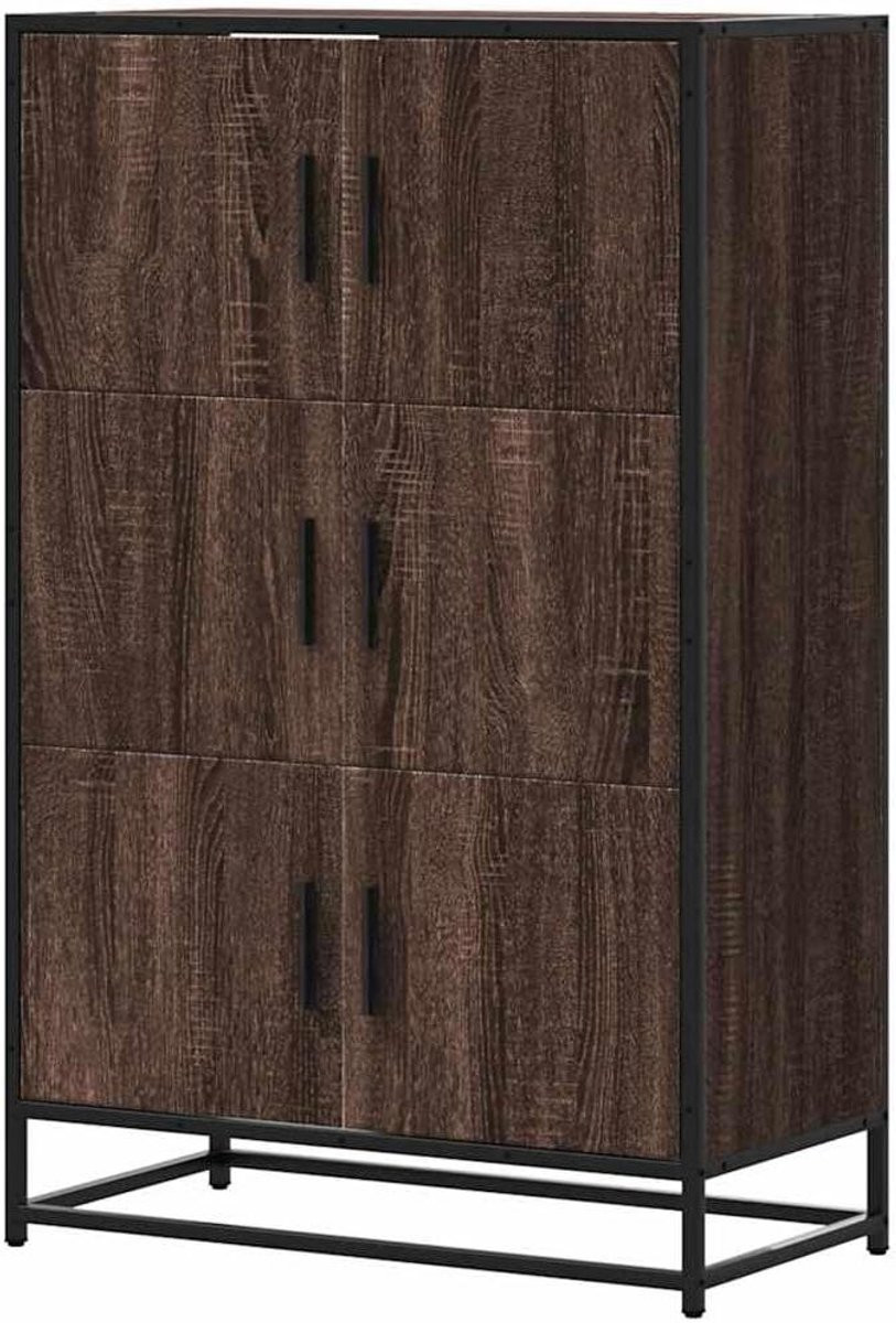 Highboard Opbergkast met Metaal Frame voor Keuken of Woonkamer, B: 68 cm, D: 35 cm, H: 106,5 cm