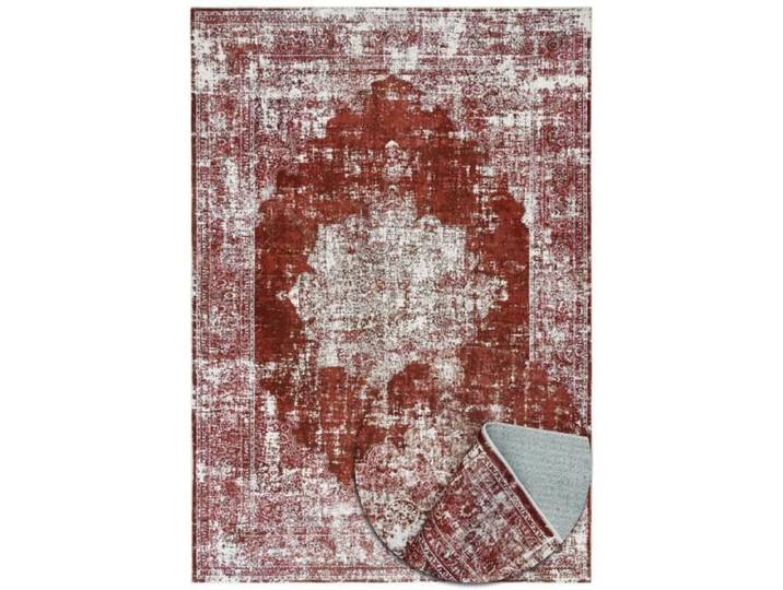Tapis Vintage Classique - TESSO LIVING - Bourgogne - 160x230 cm - Doux - Lavable en Machine - Antidérapant