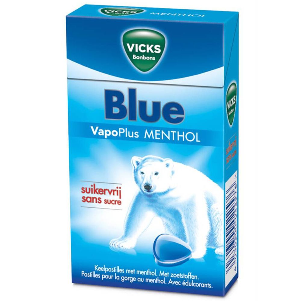 Vicks Past. Blauw Zonder Suiker Box 40 g Bonbons