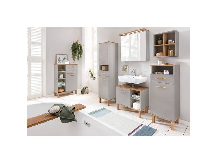 Colonne de salle de bain 40 x 179 x 35cm Gris/Gris platine