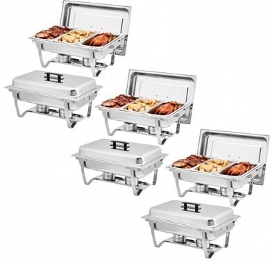 Garvee Chafing Dishes for Buffet, Rectangle Catering Food Warmers Stainless Steel for Parties, Weddings, Buffets