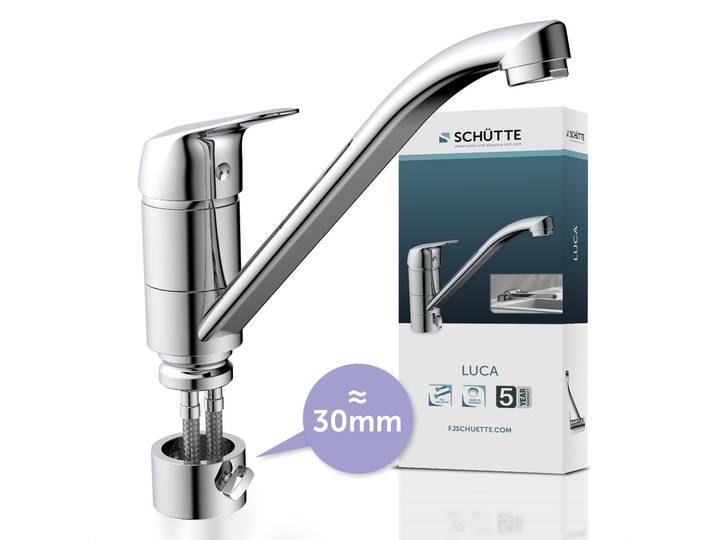 Spültischarmatur SCHÜTTE LUCA , silber (silberfarben), Messing, Armaturen, Spültischarmatur, für Unterfenster-Montage, Wasserhahn Küche in Chrom, Hochdruck