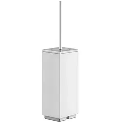 Gessi Rettangolo Accessoires Stand-WC-Bürsterngarnitur, Behälter weiß, 20843149, Farbe: Finox Optik