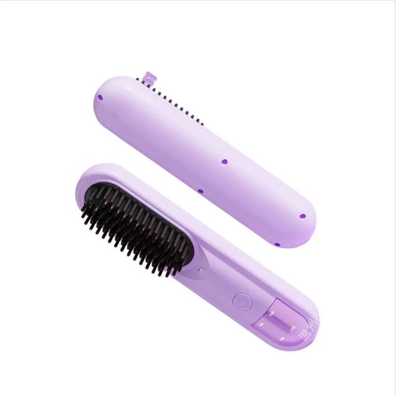 INF Brosse Lissante Ionique Sans Fil - Lissage & Boucles, Anti-Brûlure, Rechargeable Violet