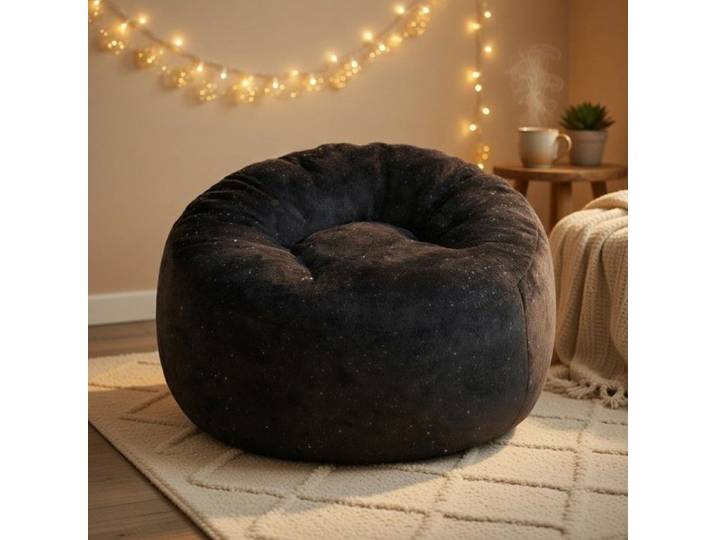 CollaHausse Fauteuil poire dossier haut incurvé soutien ergonomique complet détente immersive Noir
