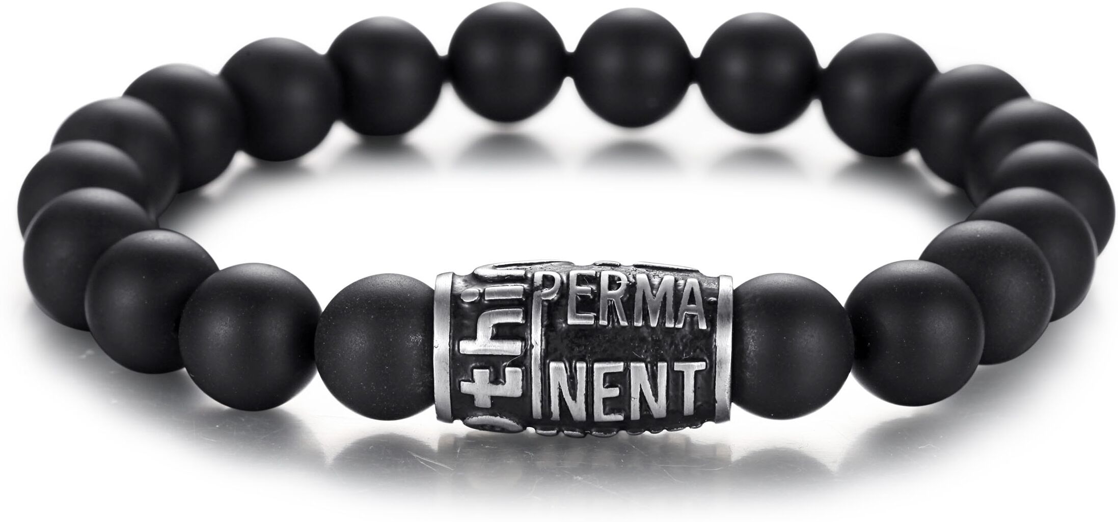Perlenarmband FIRETTI "Schmuck Geschenk Armschmuck Armkette Perle", schwarz (edelstahlfarben, schwarz, schwarz), Armbänder, 18cm, Edelstahl Nylon, Edelstahl, Nylon, Perlenarmband, mit Onyx