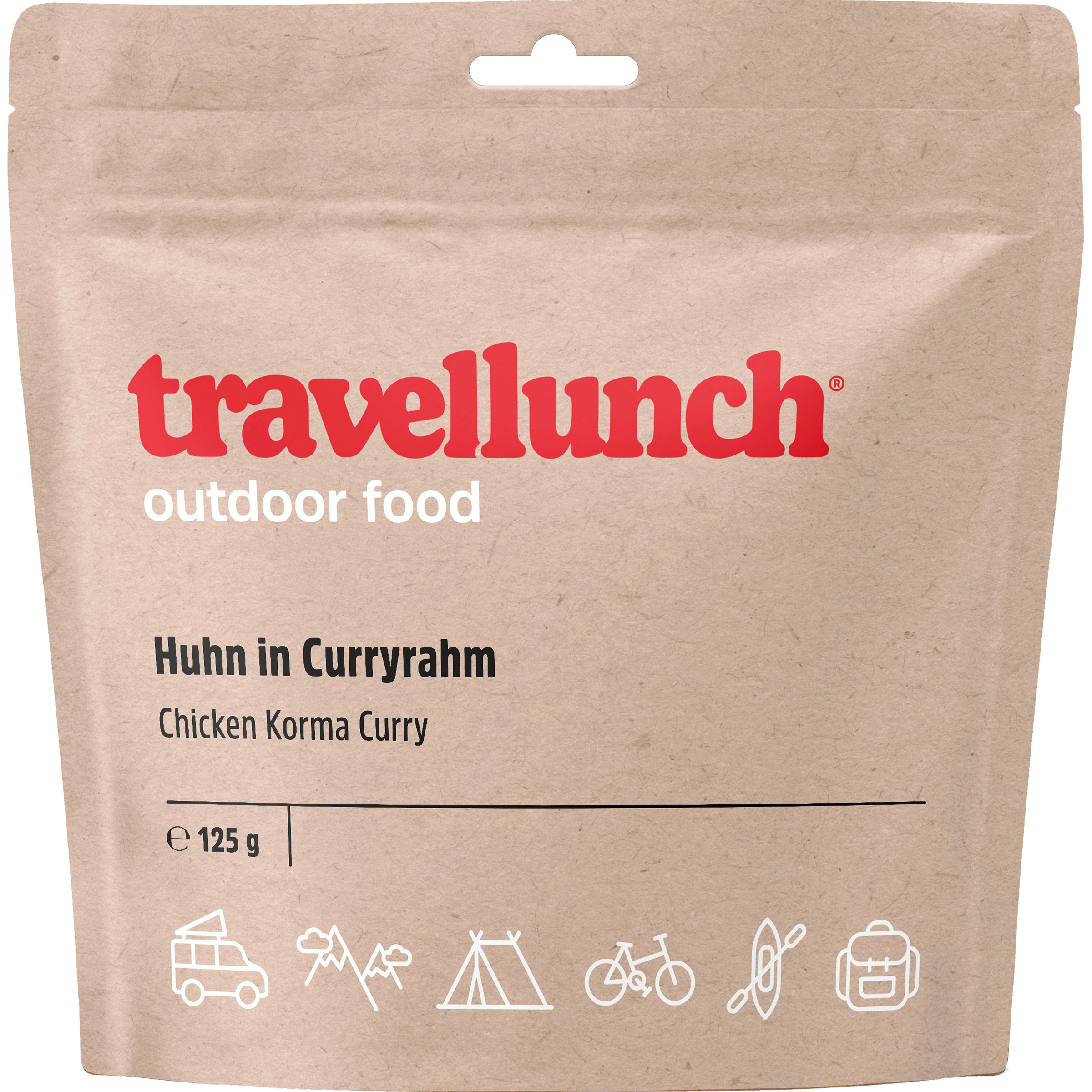 Travellunch Huhn in Curryrahm Trekkingnahrung Größe 250G
