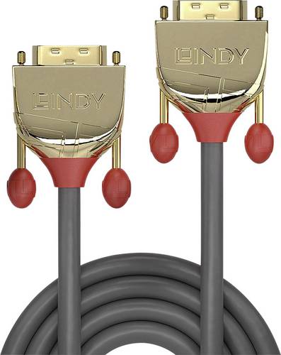 LINDY DVI Anschlusskabel DVI-D 18+1pol. Stecker, DVI-D 18+1pol. Stecker 10.00m Grau 36215 DVI-Kabel