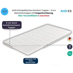 Arga Home AH6 Komfort-Topper – 6 cm Matratzentopper mit Doppeltuchbezug, Öko-Tex zertifiziert & waschbar