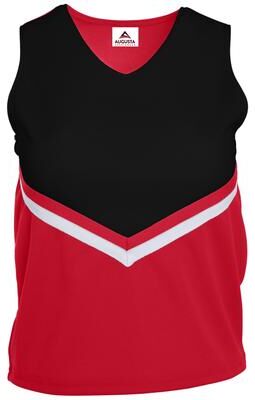 Augusta Sportswear 9110 Athletic Women's Pride Shell T-Shirt in Red/Black/White size 2XL   Polyester