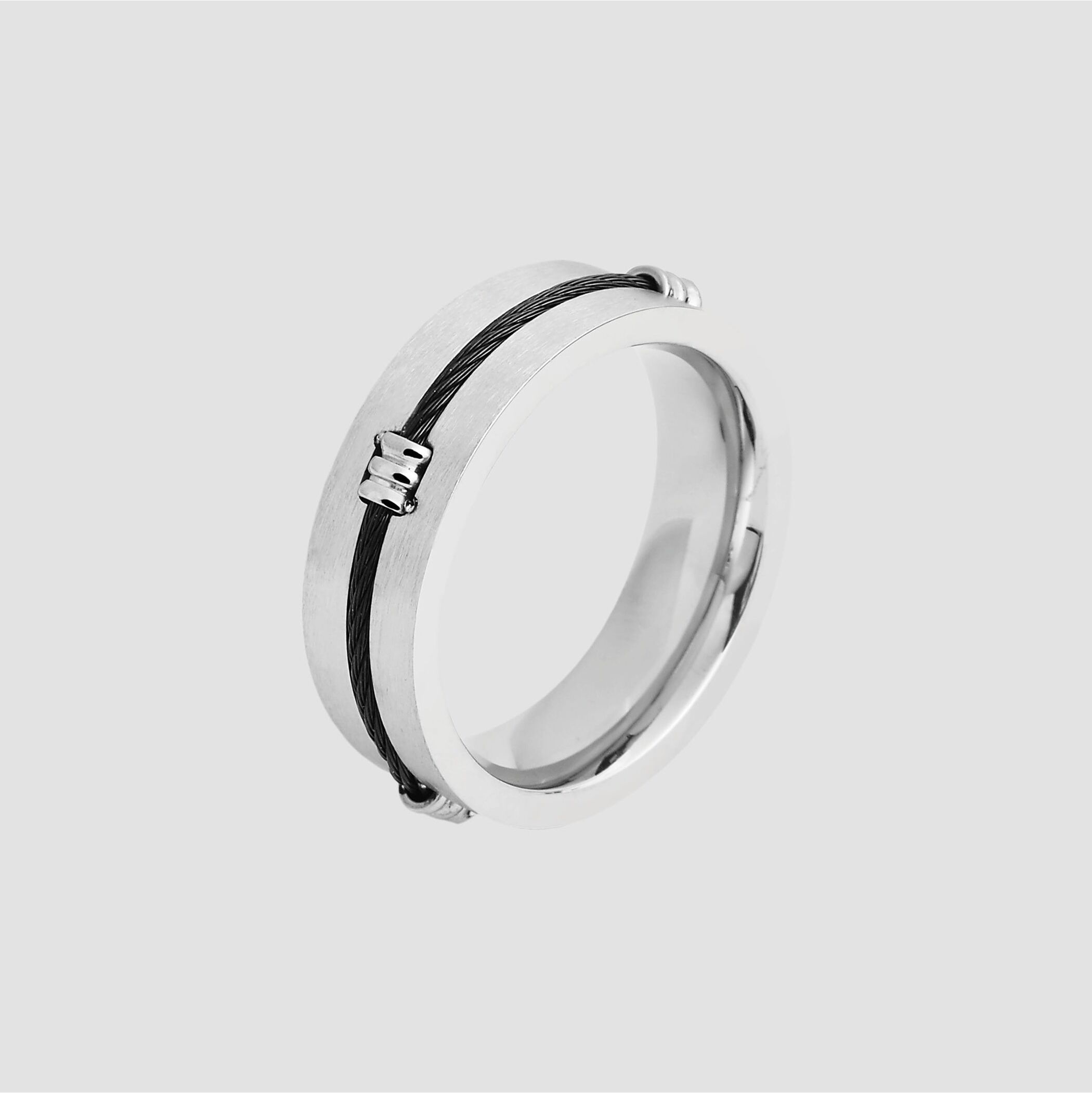 Fingerring AKZENT "Medardo, silberfarbig, langlebig" Gr. 68, silber (silberfarbig), Fingerringe, Herren, 68, Edelstahl, Fingerring