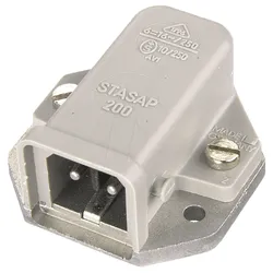 STASAP 3 N - Anbaustecker ST-Serie, 3 polig, mit ebener Grundplatte
