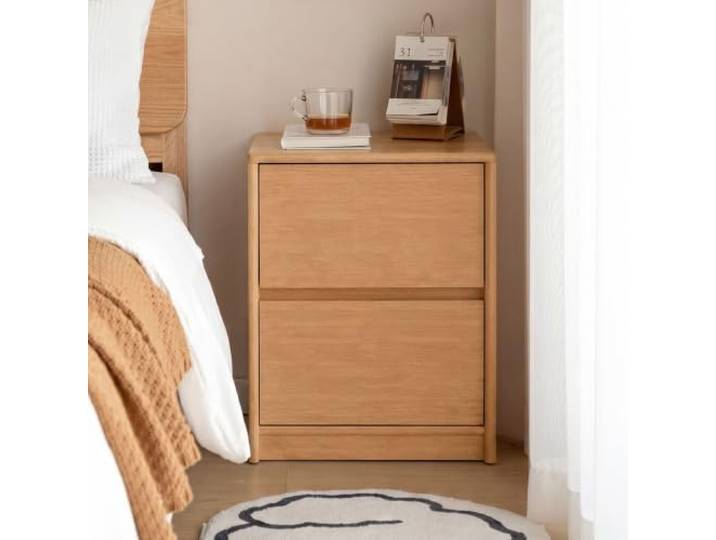 YESWOOD Nachtschrank Holz mit 2 Schubladen,Natur Nachttische,40x35x50cm Nachttisch mit schubladen,nachttisch eiche für zu hause,wohnzimmer, eingangsbereich