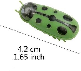 Uplift Treasures Electric Bug Cat Toy Automatic Mini Robot Insect With Catnip For Cats green Black