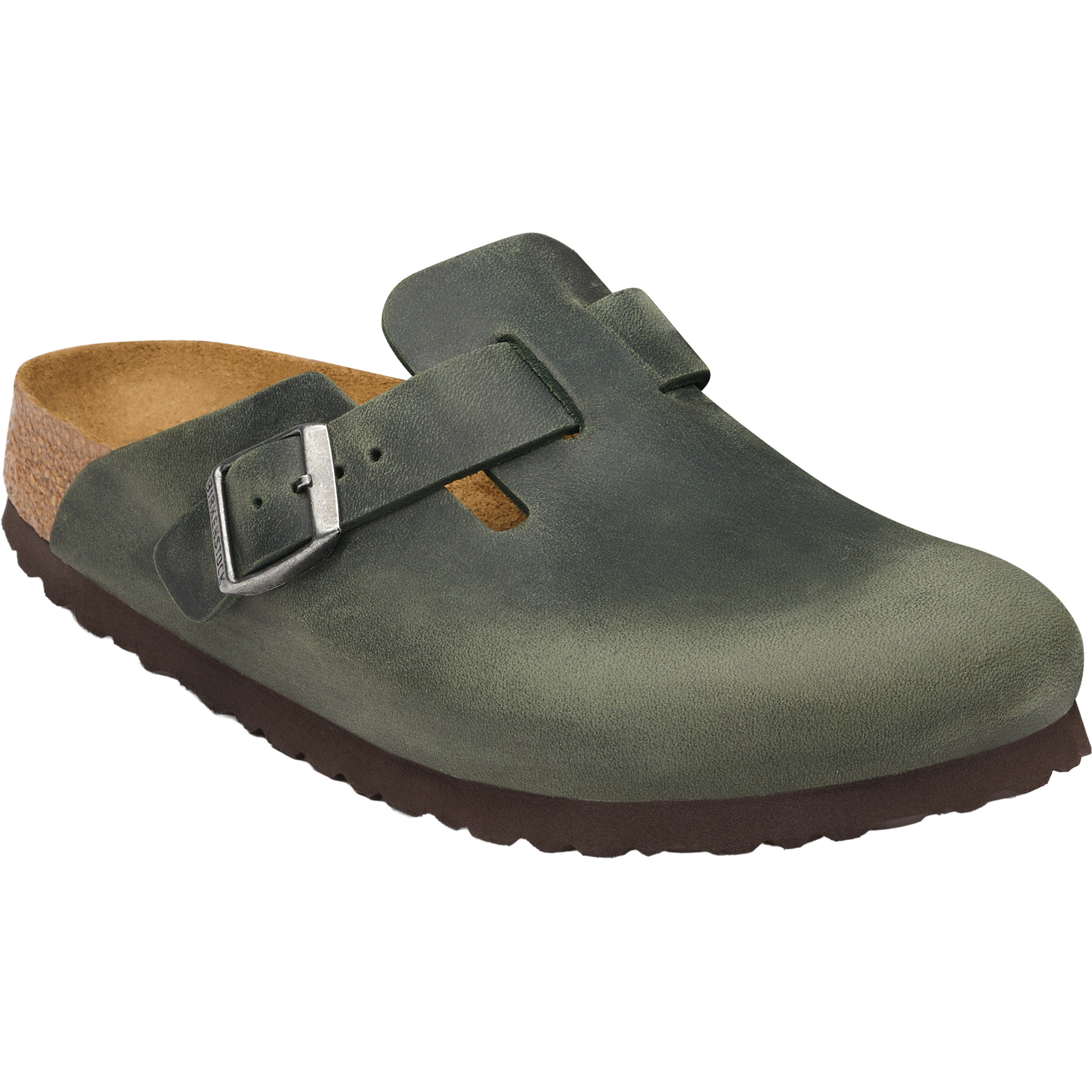 Birkenstock Boston Oiled Leather Regular Sandale Sandalen oliv Größe 45 Lifestyle
