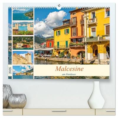 Malcesine am Gardasee (hochwertiger Premium Wandkalender 2026 DIN A2 quer), Kunstdruck in Hochglanz