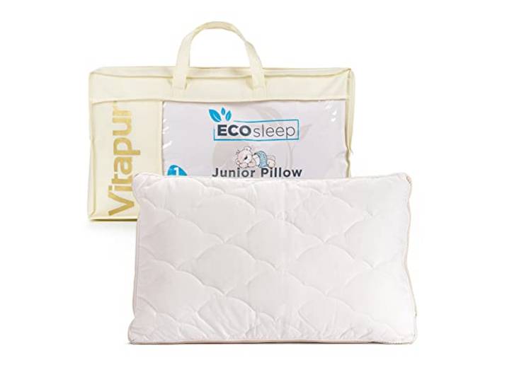 Vitapur Kinderkussen, 40 x 60 cm, geschikt vanaf 1, 2, 3 en 4 jaar, hoofdkussen voor kinderkamer, bekleding van 100% ongebleekt katoen, Oeko-Tex gecertificeerd, duurzaam