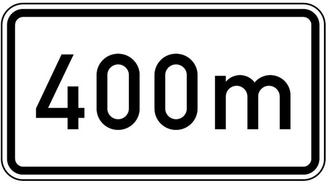 Zusatzschild 1004, 330x600mm Texte : 400m RAL-Gütezeichen Film RA1 ; ADCO (4251783604206)