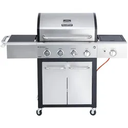 Allgrill FESTIVAL Edelstahl-schwarz Gasgrill 15,5 kW 4-flammig