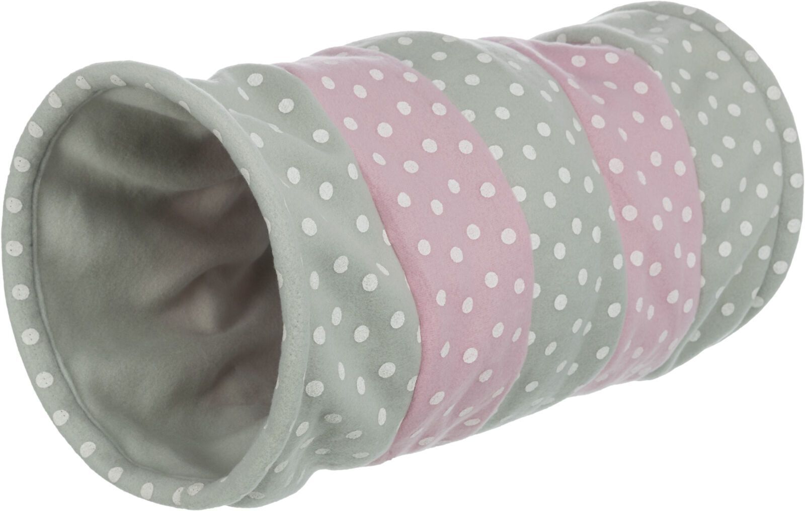 TRIXIE Spieltunnel, Fleece, Ø 25 x 50 cm, hellgrau / rosa