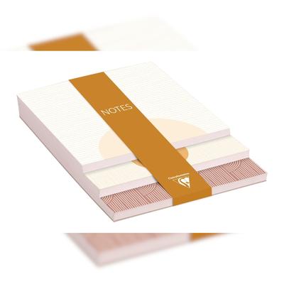 Clairefontaine 4x Terracotta, Memoblock, 3 Ebenen, 10x14x0,8cm, 90 Blätter, 30 pro Format - 116070C