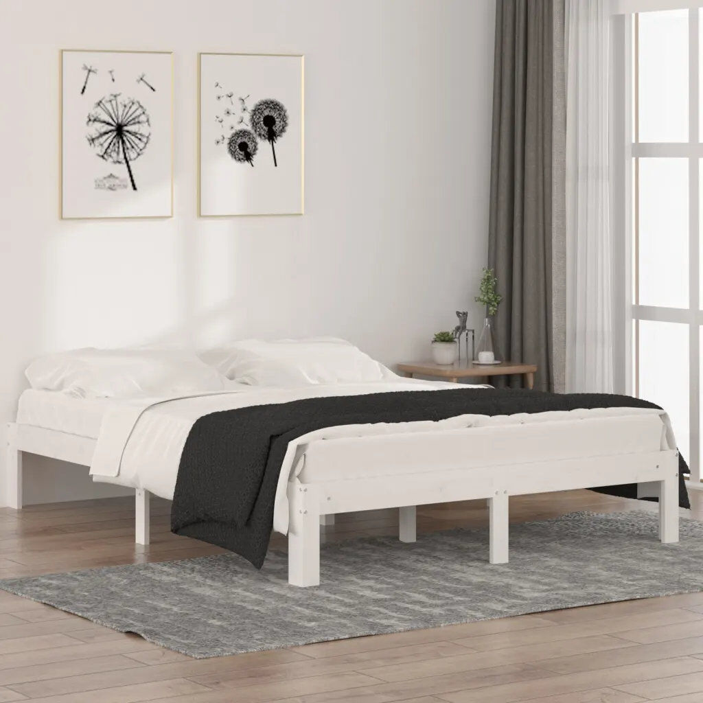 17 Stories Jahvel Solid Wood Bed White European Single (90 x 200cm)