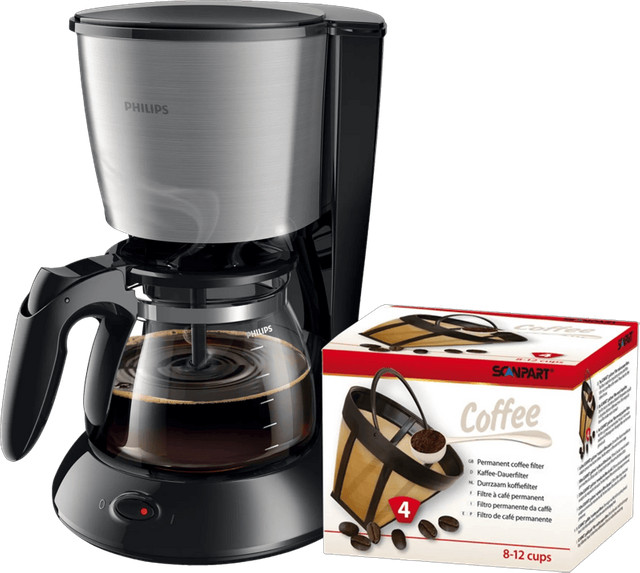 Philips Daily koffiezetapparaat HD7462/20 Zilver met Scanpart permanent filter