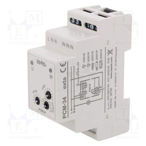 Zamel Przekaźnik czasowy przełączany w zerze wielofunkcyjny 230V AC PCM-34 EXT10000308 (PCM-34)