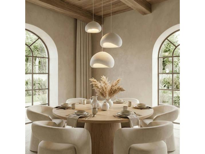 Suspension blanche design organique 3 abat-jour NOXIS