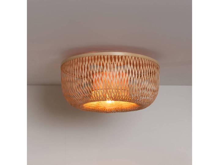 Good & Mojo Deckenlampe Barbados, dimmbar, Holz hell, für Wohn- / Esszimmer, Bambus, Deckenlampe