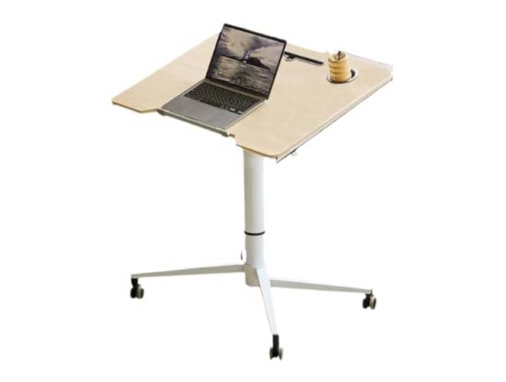 GTOULHH Überbetttisch Multifunktionaler Computertisch Mit Hebefunktion, Überbetttisch, Verstellbare Neigung, Überbett-Nachttisch Rädern Sofa Beistelltisch für Zuhause(Beige)