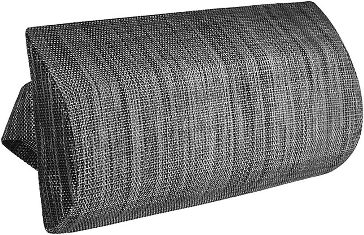 Stoelkussen Hoofdsteun en Nekkussen voor Ligstoel met Verstelbare Elastische Band - Zwart Grijs - 37 x 17 cm
