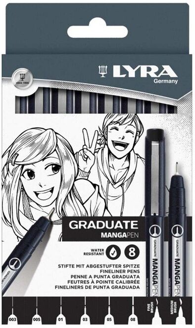 Etui 8 x stylo Lyra Graduate Manga Pen