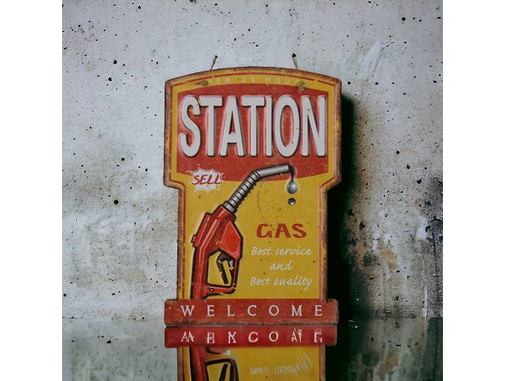 Plaque publicitaire Station Gas