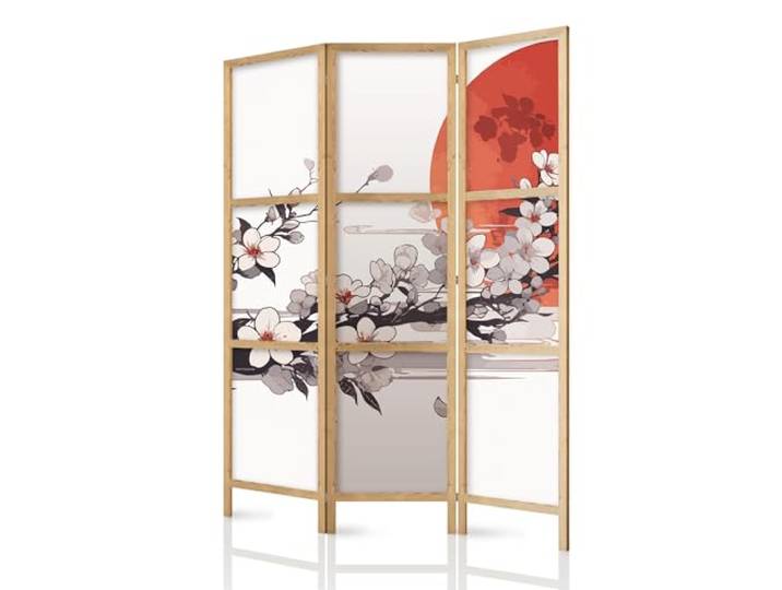 framed concept - Paravent Raumteiler aus Holz 135x172 cm, 3-teilig, einseitig, im orientalischen Stil