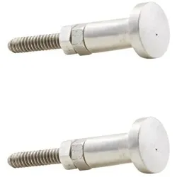 House Doctor Griff Knop rund 2er Set, Länge 4,5 cm, ∅ 1,5 cm, silber